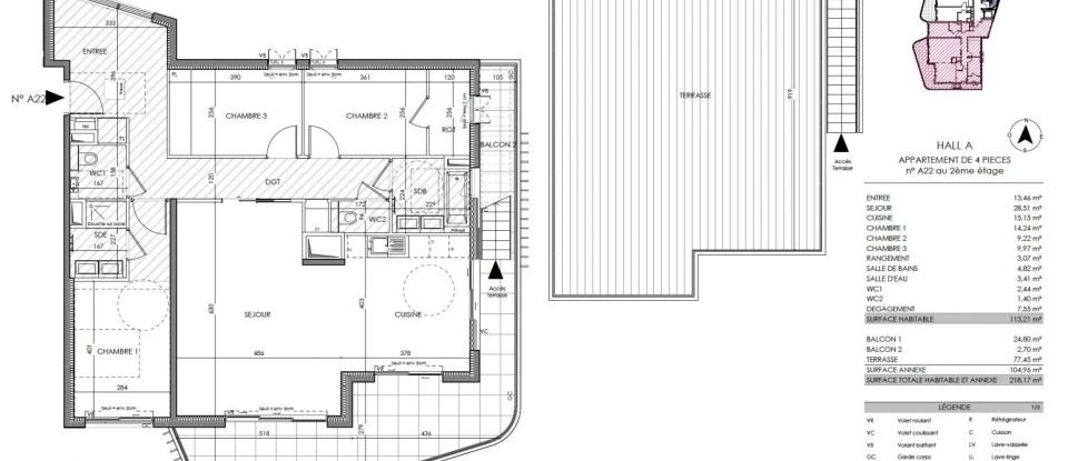 Appartement 4 pièces de 113 m² à Nice (06000)