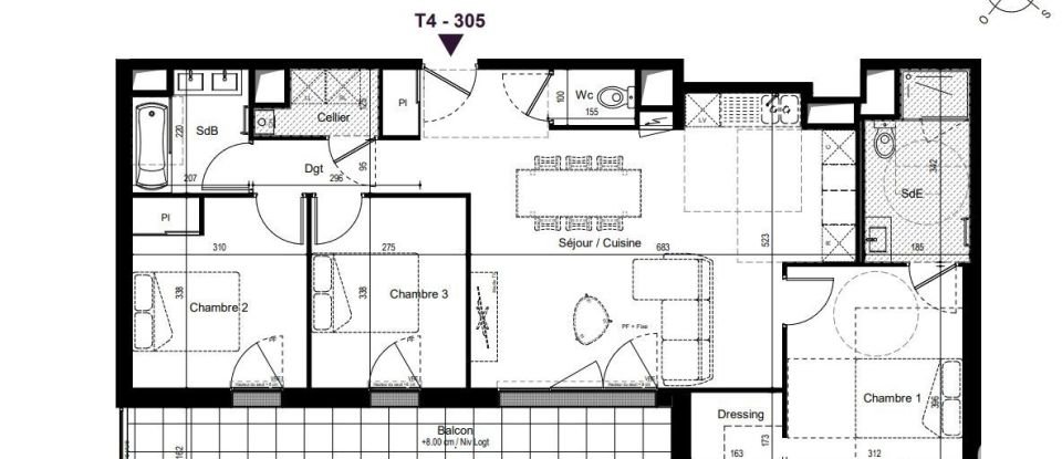 Appartement 4 pièces de 85 m² à Challans (85300)