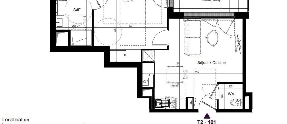 Appartement 2 pièces de 44 m² à Challans (85300)