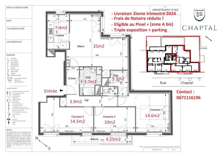 Appartement 4 pièces de 91 m² à Levallois-Perret (92300)
