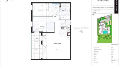 Apartment 3 rooms of 65 m² in Maubec (38300)
