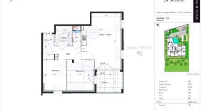 Appartement 3 pièces de 61 m² à Maubec (38300)