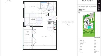 Apartment 3 rooms of 65 m² in Maubec (38300)