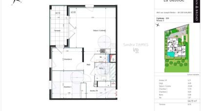 Apartment 3 rooms of 64 m² in Maubec (38300)