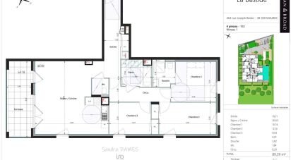 Appartement 4 pièces de 89 m² à Maubec (38300)