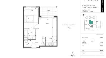 Appartement 2 pièces de 40 m² à Bourgoin-Jallieu (38300)