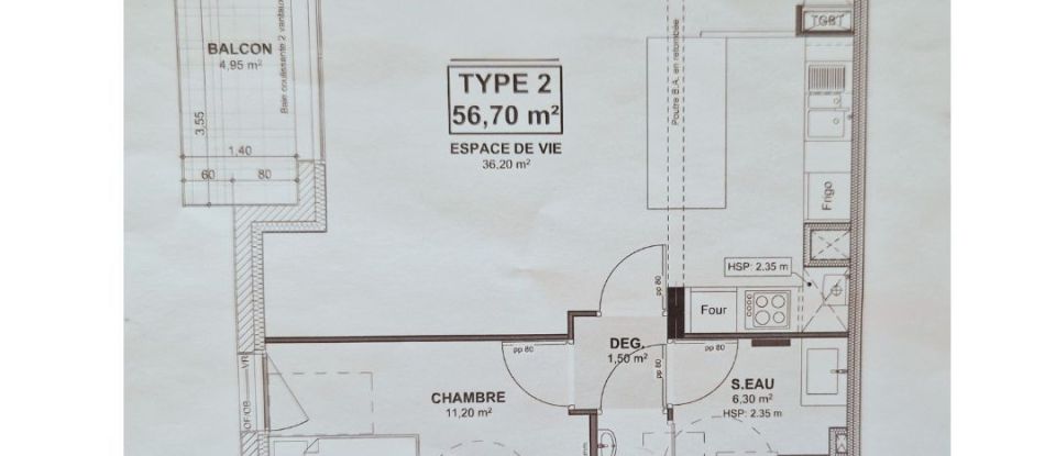 Appartement 2 pièces de 56 m² à Cholet (49300)