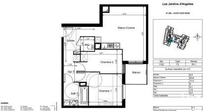 Appartement 3 pièces de 57 m² à Juvisy-sur-Orge (91260)