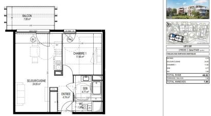 Appartement 2 pièces de 46 m² à Domène (38420)