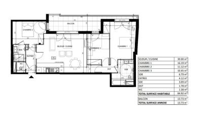 Appartement 4 pièces de 84 m² à Vanves (92170)