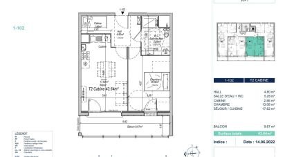 Appartement 2 pièces de 43 m² à Cucq (62780)