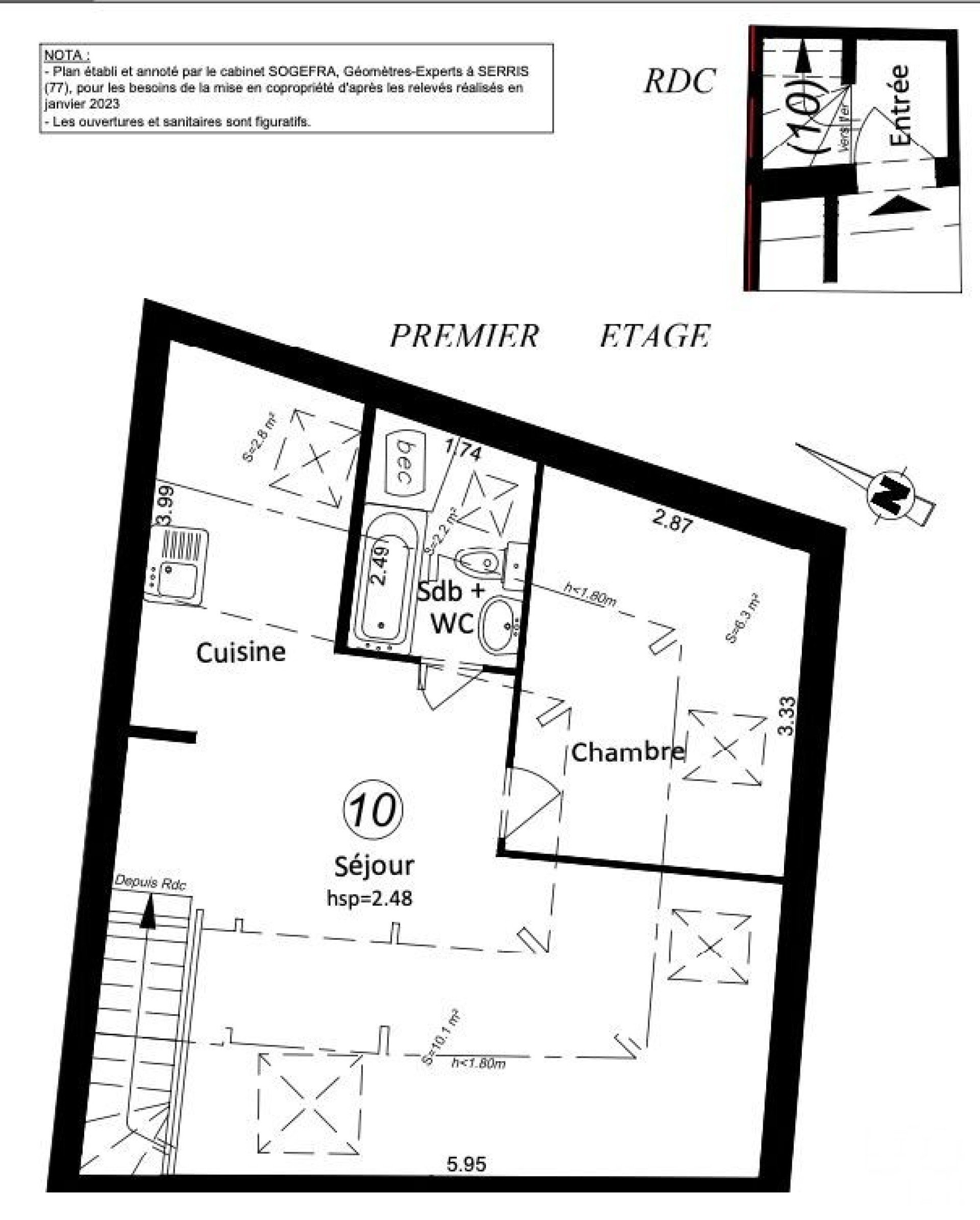 Appartement a louer meudon - 2 pièce(s) - 27 m2 - Surfyn