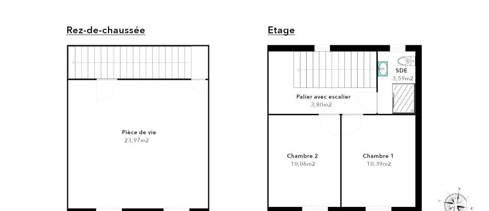 Maison 3 pièces de 53 m² à Charron (17230)