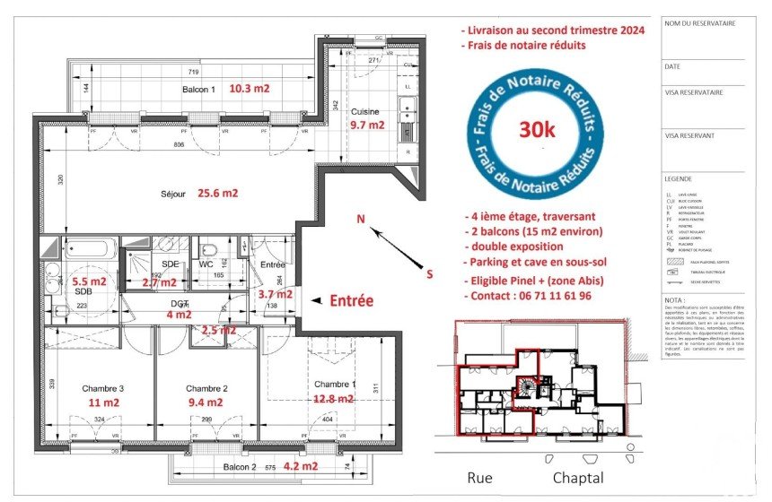 Apartment 4 rooms of 87 m² in Levallois-Perret (92300)