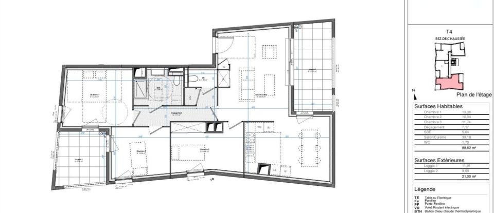Appartement 4 pièces de 88 m² à Hyères (83400)
