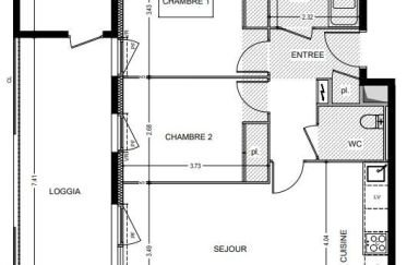 Apartment 3 rooms of 61 m² in Agde (34300)