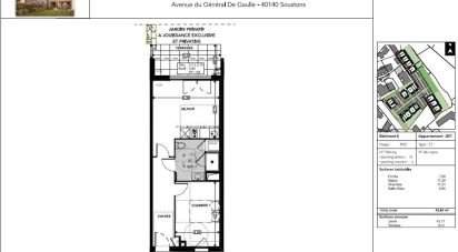 Appartement 2 pièces de 43 m² à Soustons (40140)