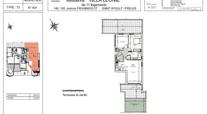 Appartement 3 pièces de 65 m² à SAINT-AYGULF (83370)