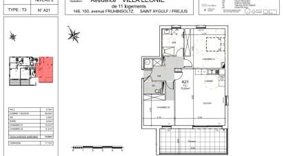 Appartement 3 pièces de 73 m² à SAINT-AYGULF (83370)