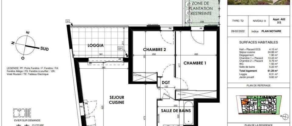 Apartment 3 rooms of 61 m² in Cogolin (83310)