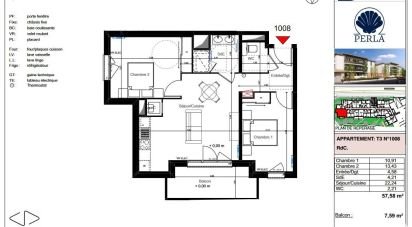 Apartment 3 rooms of 57 m² in La Teste-de-Buch (33260)