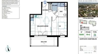 Appartement 2 pièces de 43 m² à Pau (64000)