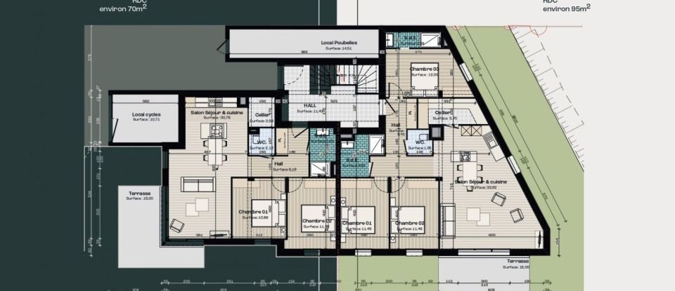 Appartement 3 pièces de 67 m² à Daoulas (29460)