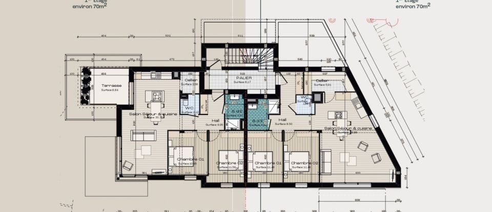 Appartement 3 pièces de 72 m² à Daoulas (29460)