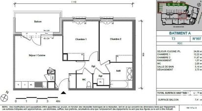 Appartement 3 pièces de 61 m² à Limoges (87100)