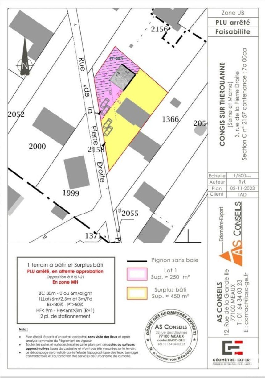 Terrain de 250 m² à Congis-sur-Thérouanne (77440)