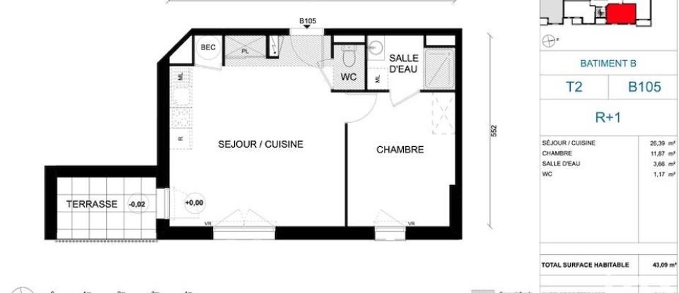 Appartement 2 pièces de 47 m² à Les Sables-d'Olonne (85100)