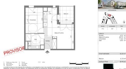 Appartement 2 pièces de 43 m² à Saint-Médard-en-Jalles (33160)