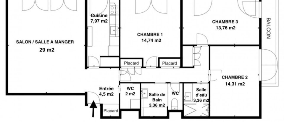 Apartment 4 rooms of 104 m² in Charenton-le-Pont (94220)