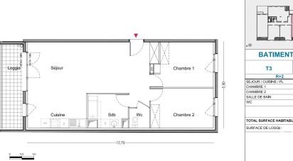 Apartment 3 rooms of 73 m² in La Courneuve (93120)