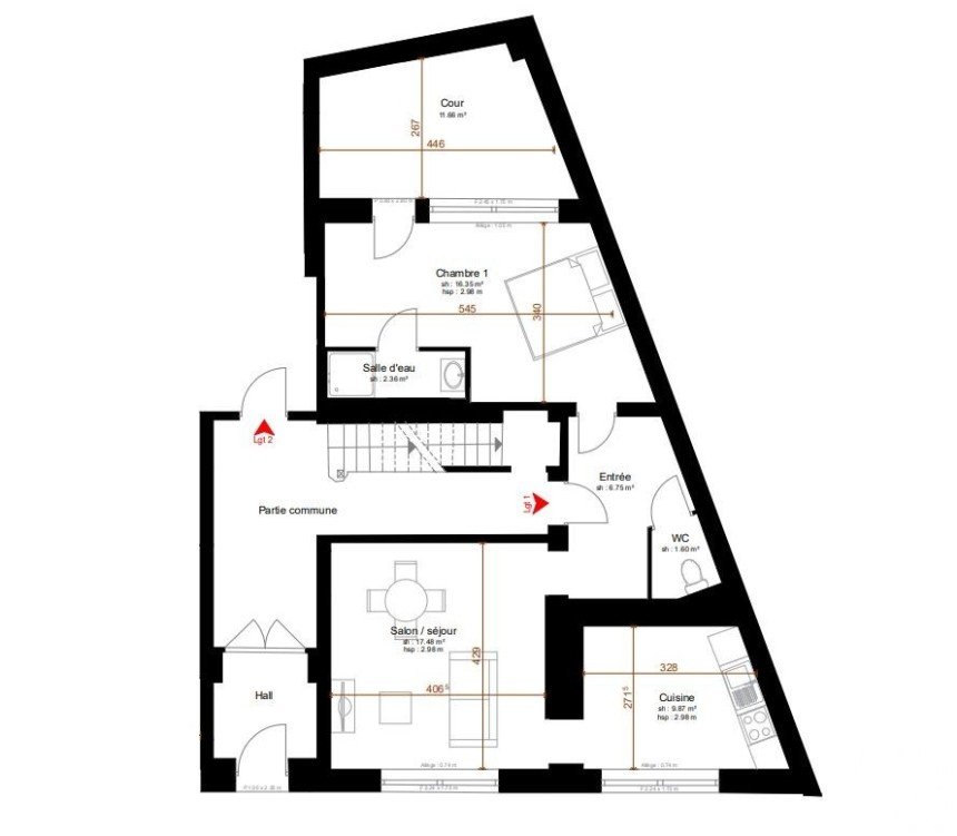 Apartment 2 rooms of 55 m² in Thumeries (59239)