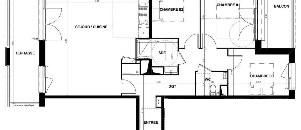 Appartement 4 pièces de 84 m² à Floirac (33270)