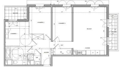 Apartment 4 rooms of 82 m² in Serris (77700)