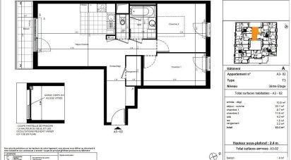 Appartement 3 pièces de 62 m² à Villiers-sur-Marne (94350)