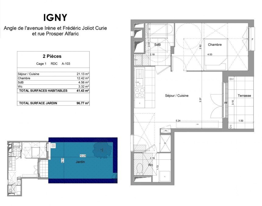 Appartement 2 pièces de 41 m² à Igny (91430)