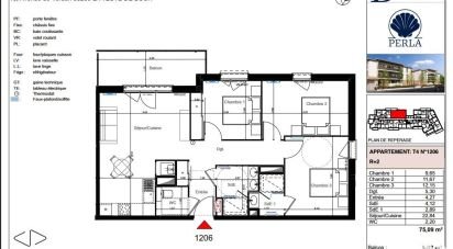 Appartement 4 pièces de 75 m² à La Teste-de-Buch (33260)