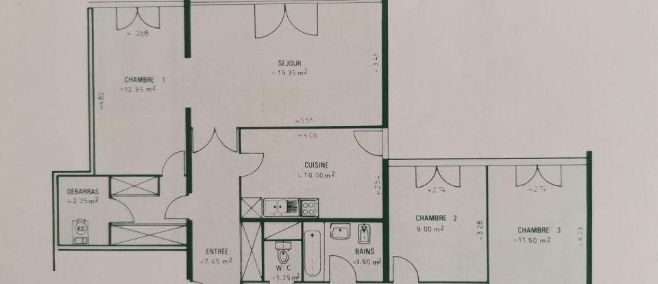 Apartment 4 rooms of 91 m² in Vitry-sur-Seine (94400)