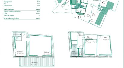 Apartment 3 rooms of 64 m² in Bernin (38190)