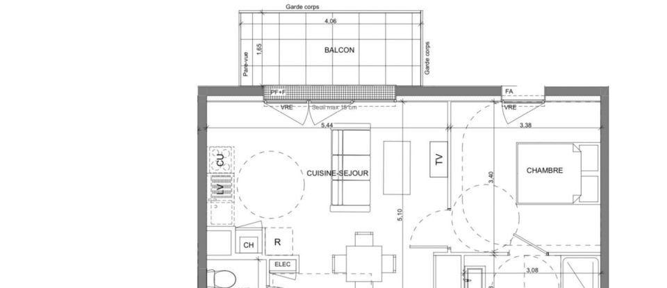 Appartement 2 pièces de 43 m² à Saint-Gilles (35590)