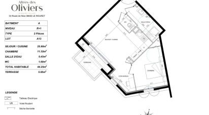 Apartment 2 rooms of 44 m² in Le Rouret (06650)