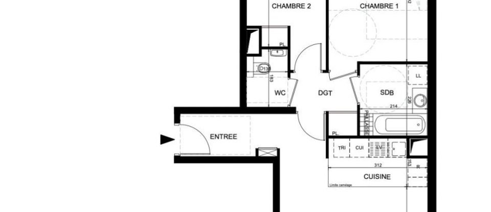 Apartment 3 rooms of 64 m² in Châtenay-Malabry (92290)