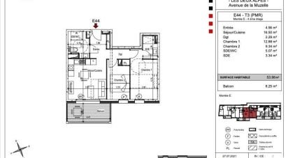Apartment 3 rooms of 53 m² in LES DEUX-ALPES (38860)