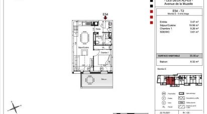 Apartment 2 rooms of 35 m² in LES DEUX-ALPES (38860)