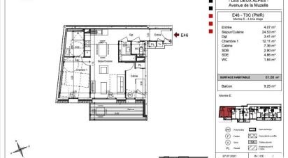 Appartement 3 pièces de 61 m² à LES DEUX-ALPES (38860)