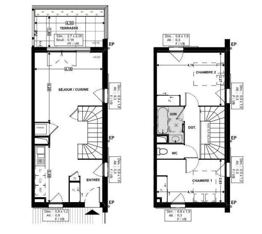 Appartement 3 pièces de 66 m² à Soustons (40140)