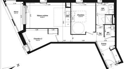 Apartment 3 rooms of 63 m² in Fleury-sur-Orne (14123)